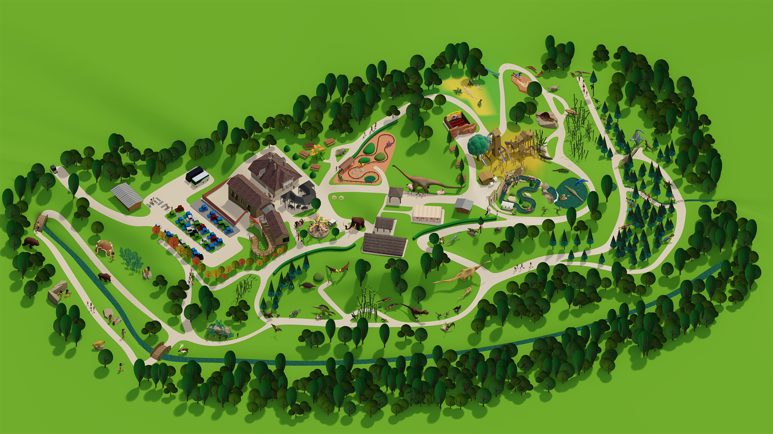 Plan du parc Dino-Zoo