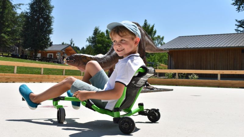 glissade pres des dinosaures