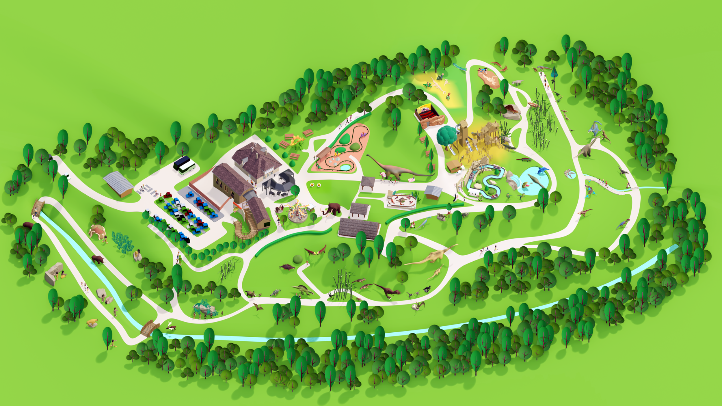 Plan du parc Dino-Zoo